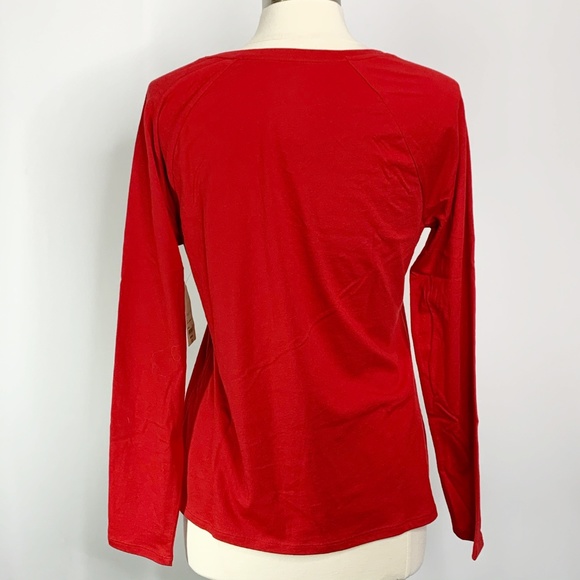 St John's Bay Womens Holiday Red T-Shirt Size M - Picture 4 of 6